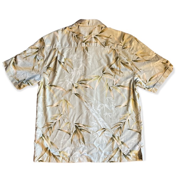 Mens Vintage Jamaica Jaxx Bamboo Allover Print Silk Hawaiian Camp Shirt - Picture 2 of 5